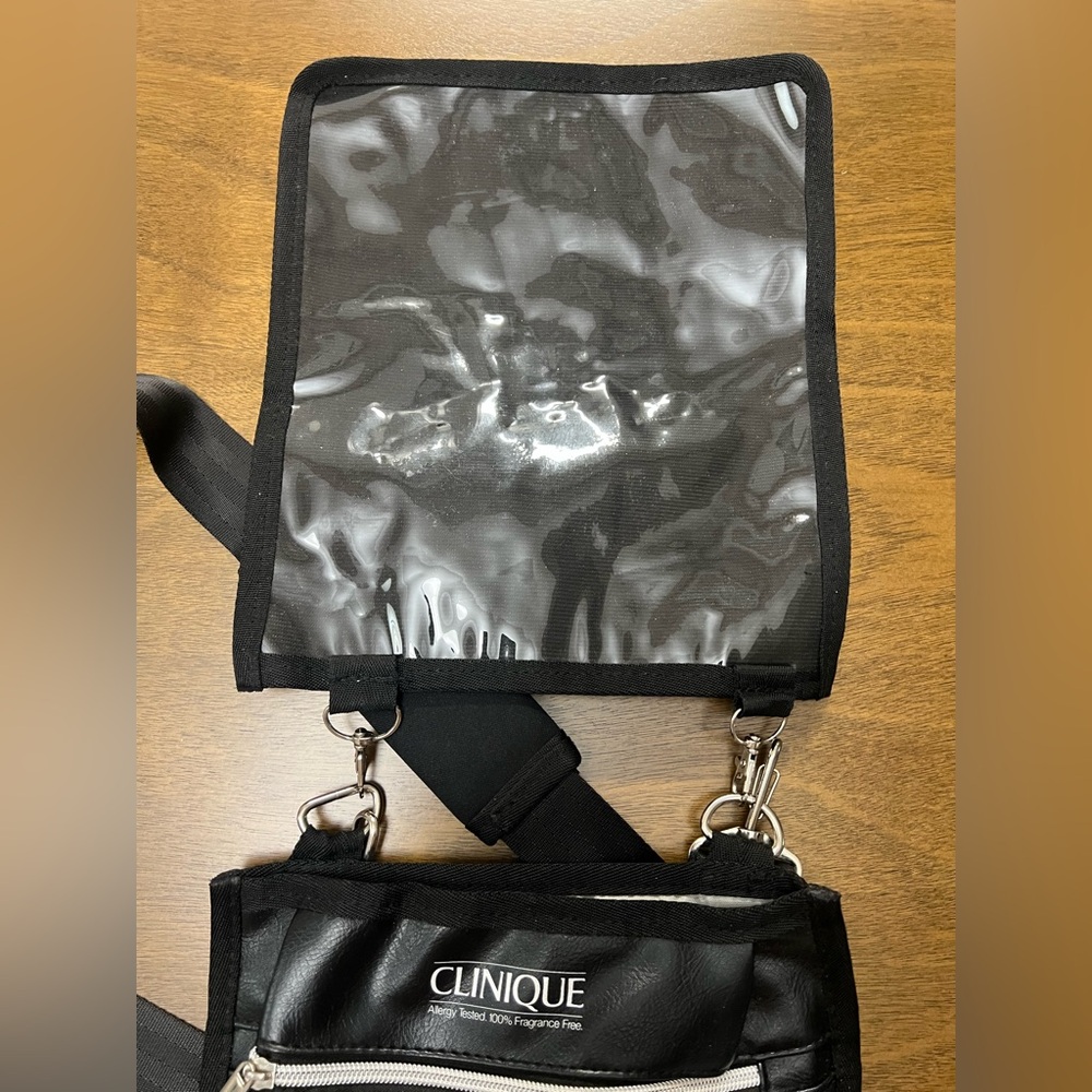 Sold*** Clinique BRUSH BELT makeup brush holder faux leather black (0393) - Picture 8 of 11